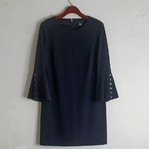 Tommy Hilfiger Black Sheath Dress with Bell Sleeves